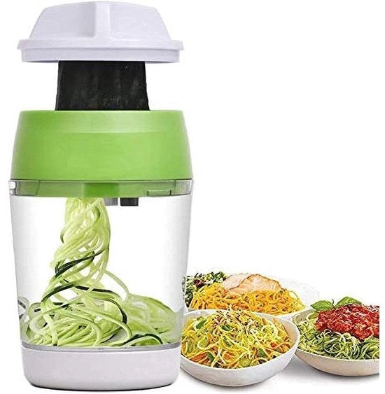 Spiralizzatore per Verdure - Grip Antiscivolo - Snidatore di Verdure Manuale - Materiale ABS Ecocompatibile - Acciaio Inossidabile - Formato Compatto