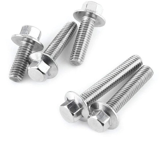Viti a 5 viti Zeskant in acciaio inossidabile 304 - 10 pezzi - M6 - 16mm - Resistente alla corrosione - Argento - Viti