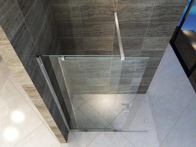Parete doccia in Cristallo 8 mm Walk-in con Sistema di porte Scorrevoli - Misura: 100 x h195 cm