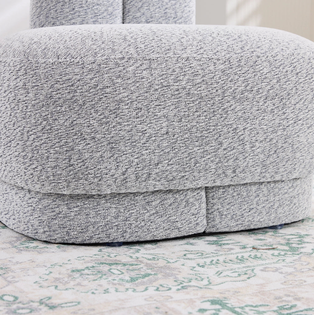Pouf poggiapiedi a forma di coniglio in tessuto morbido; antique grey white