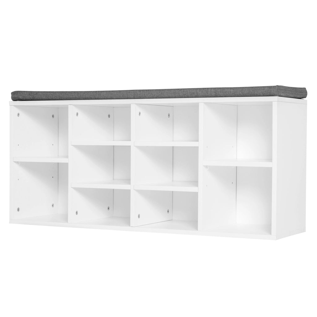 Scarpiera con panca ¨C zephmum ¨C bianco, legno, 104x30x48 cm