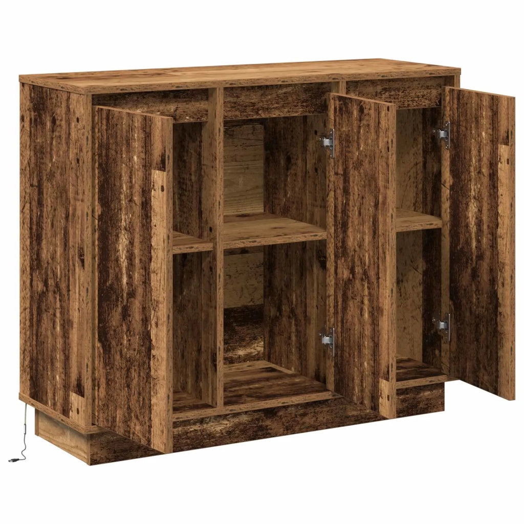 Credenza | Madia LED Legno vecchio 90 x 32 x 75 cm Legno multistrato