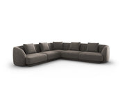 Cosmopolitan Design - Divano angolare reversibile "Tulum" 5 posti in ciniglia grigio 