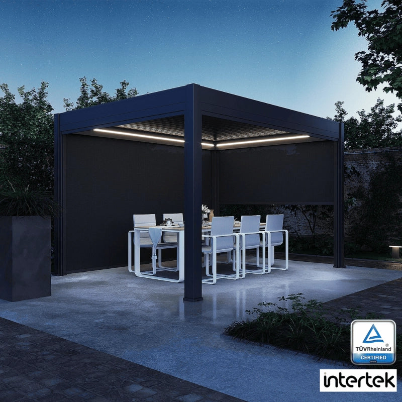 Pergola bioclimatica motorizzata OmbrÃ©a ELMO autoportante 3x4M - Antracite
