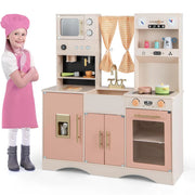Cucina giocattolo in legno 102 x 35 x 110 cm con vari accessori atmosfera accogliente MDF rosa 20_0019023