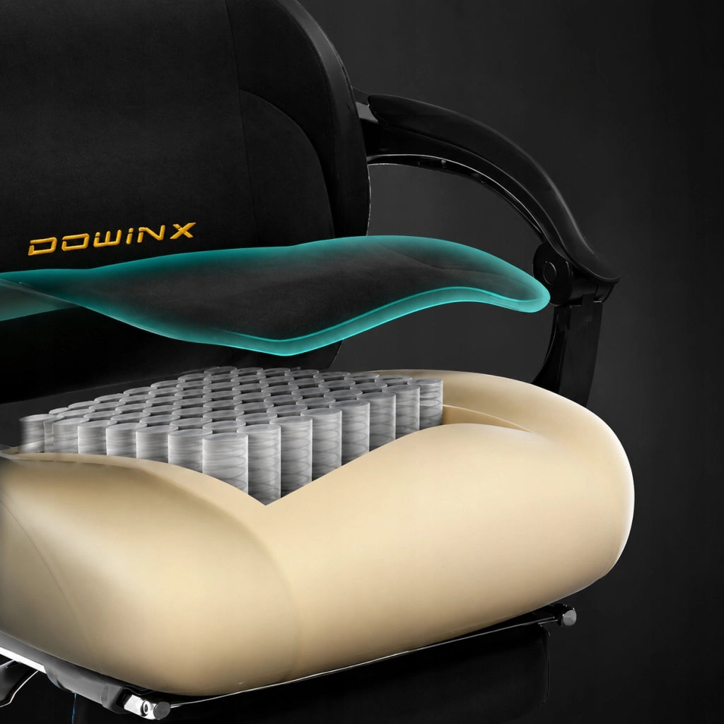 Sedia Gaming DOWINX Nero Chiaro con Molle Insacchettate; Poggiapiedi e Reclinazione 160°