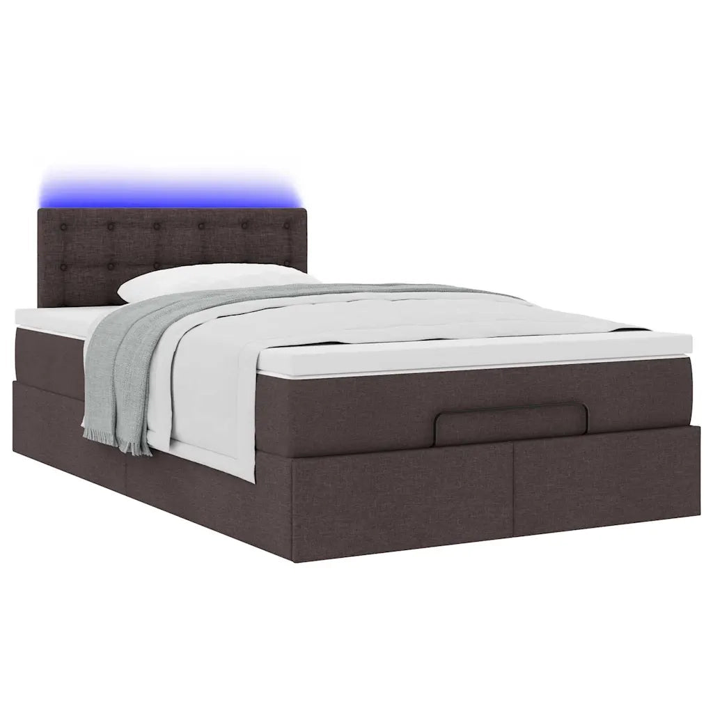 vidaXL Struttura Letto Pouf con Materasso 80x200 cm in Tessuto