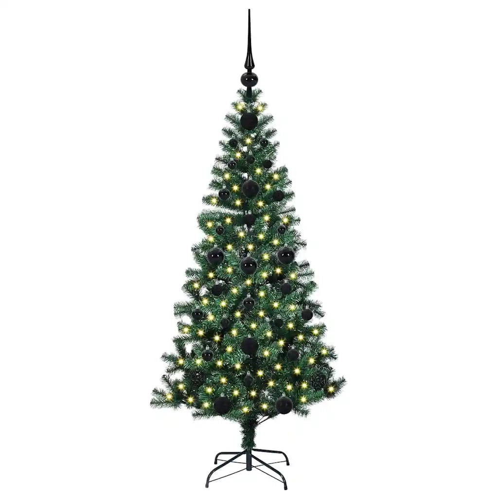 Albero di Natale Artificiale-Albero Natalizio con luci integrate Verde 120 cm 595506