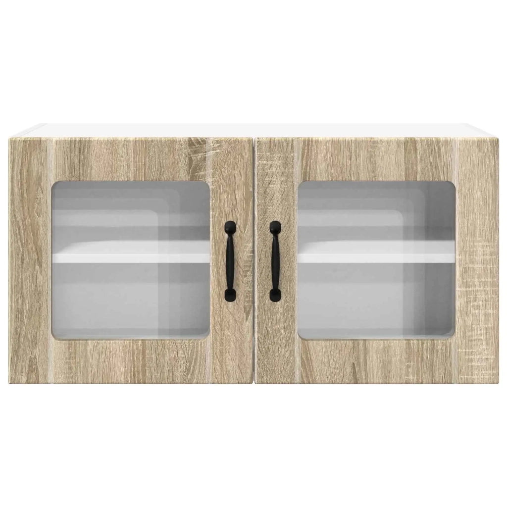 Pensile da cucina | Mobile in vetro da parete PORTO Rovere Sonoma 80 x 31 x 40 cm