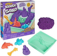 Kinetic Sand, Playset Castelli di Sabbia, Sabbia cinetica con Vaschetta, Sabbia Magica, Sabbia Colorata a Sorpresa 454gr