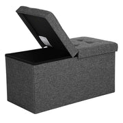 Cassapanca con coperchio ribaltabile (apertura su 2 lati) panca portaoggetti capacità di carico 300 kg 76 x 38 x 38 cm grigio 12_0005138
