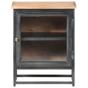 Comodino | Armadio da Notte | Mobiletto da notte Grigio 40x30x50 cm in Legno Massello di Acacia