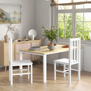 Set di 2 sedie da pranzo in legno bianco, stile country, con schienale a doghe, portata fino a 120 kg