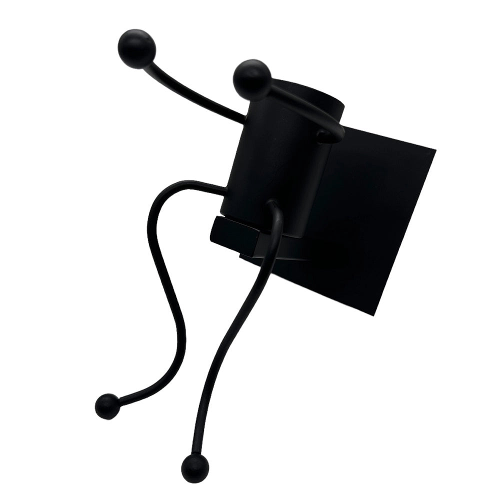 Applique Lampada da parete moderna con attacco E27 forma Omino Nero seduto