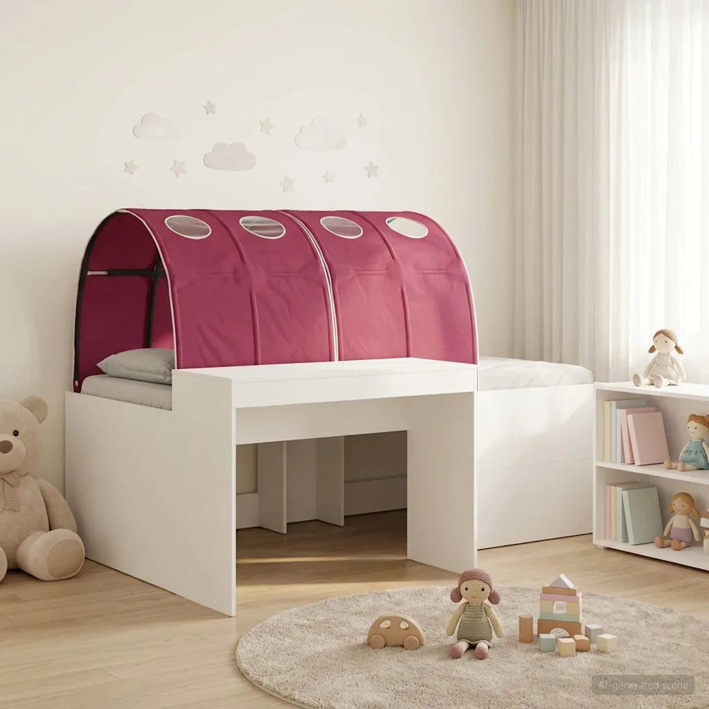 Letto con Tunnel 4 pcs Rovere Artigianale e Rosso 3423657