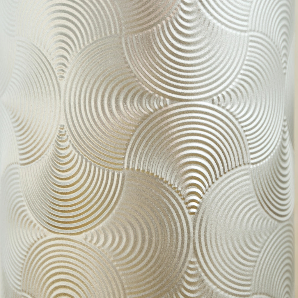 Vasi da terra in metallo con motivo a onde set di 3 finitura argento per piante e fiori secchi 50 × 66 × 83 cm