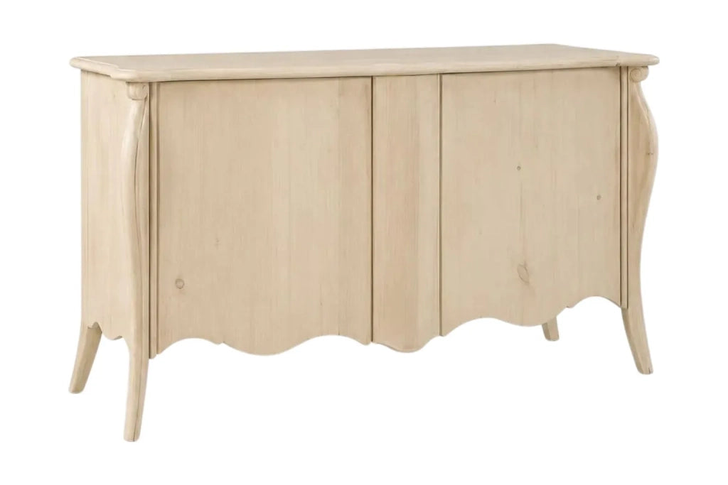 Credenza sagomata 2 porte 1 cassetto estraibile legno grezzo 165x52x88 (2112) - Mobili 2G