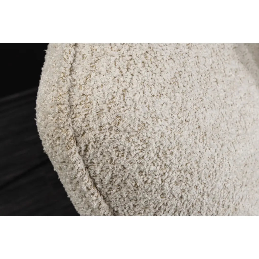 Divano + pouf IMPERIA bianco champagne – Divano modulabile in tessuto bouclé