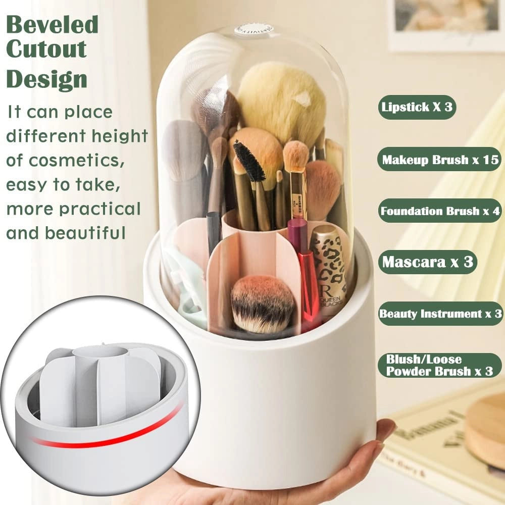 Trade Shop - Organizer Porta Trucco Anti Polvere Make Up Tazza Rotante 360° Impermeabile -