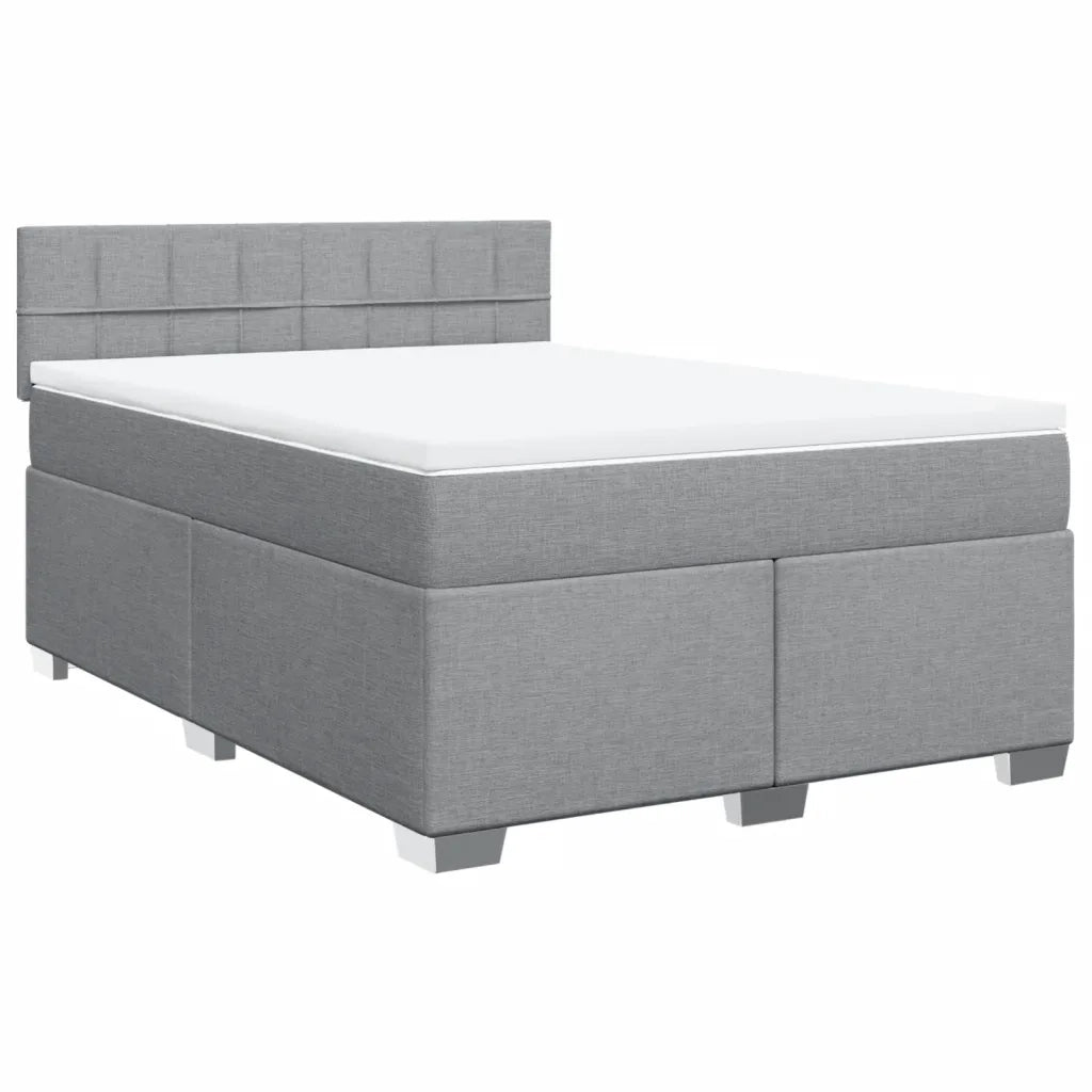 Giroletto a Molle con Materasso Grigio Chiaro160x200 cm Tessuto