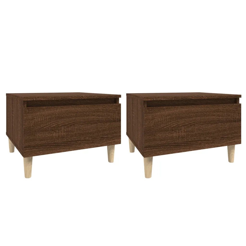 Tavolini 2 pz | Tavolo laterale Rovere Marrone 50x46x35cm in Legno Multistrato