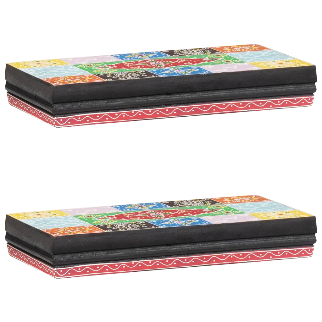 mensole 2 pezzi 40x20x6 cm in legno massello di mango