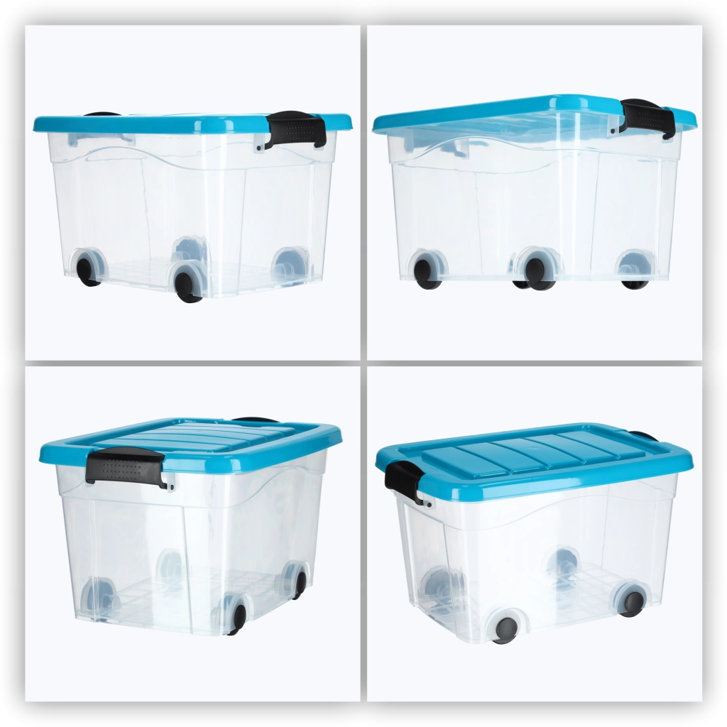 Contenitore per giocattoli KADAX, grande scatola con ruote, in plastica, grande 20 litri