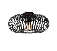 Plafoniera ellisse, metallo, nero, D 40 cm, Johann