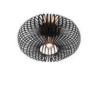 Plafoniera ellisse, metallo, nero, D 40 cm, Johann