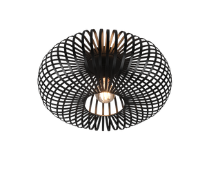 Plafoniera ellisse, metallo, nero, D 40 cm, Johann