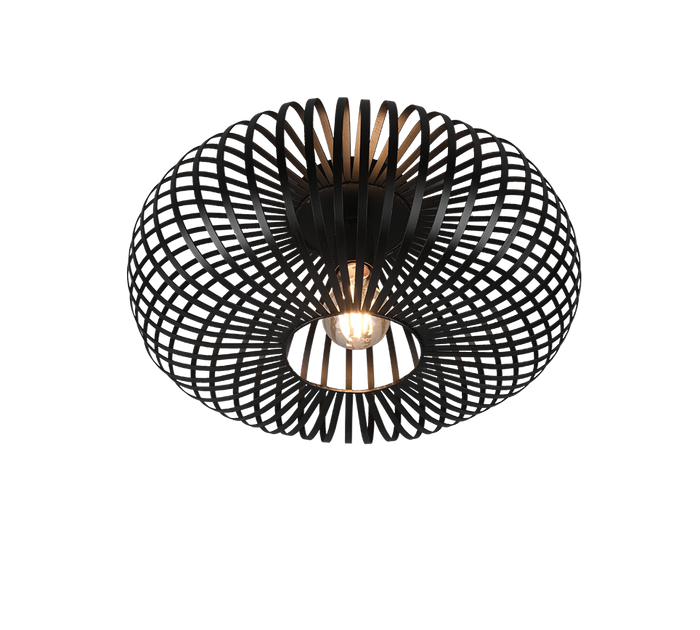 Plafoniera ellisse, metallo, nero, D 40 cm, Johann