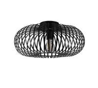Plafoniera ellisse, metallo, nero, D 40 cm, Johann