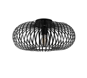 Plafoniera ellisse, metallo, nero, D 40 cm, Johann