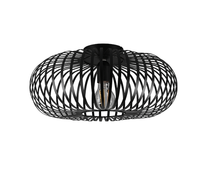 Plafoniera ellisse, metallo, nero, D 40 cm, Johann