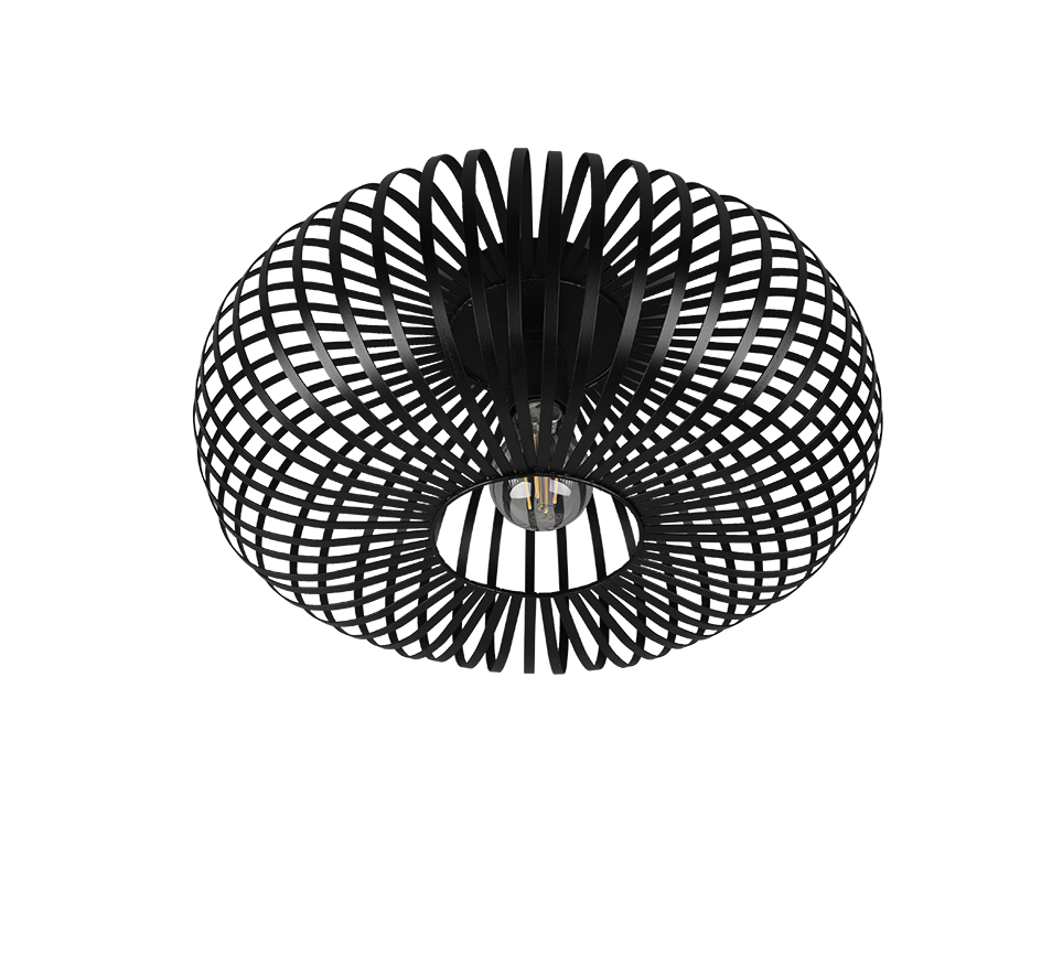 Plafoniera ellisse, metallo, nero, D 40 cm, Johann