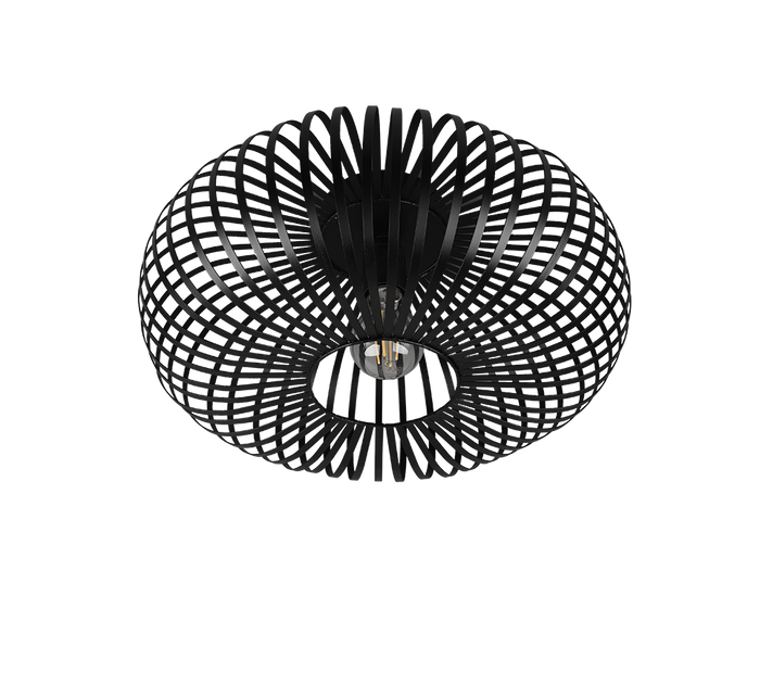 Plafoniera ellisse, metallo, nero, D 40 cm, Johann