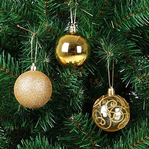 Deuba® Set Completo Palline Albero di Natale 102pz Ø 3-6cm Decorazioni Feste Natalizie Addobbi FESTIVITÀ Puntale Catena Perline