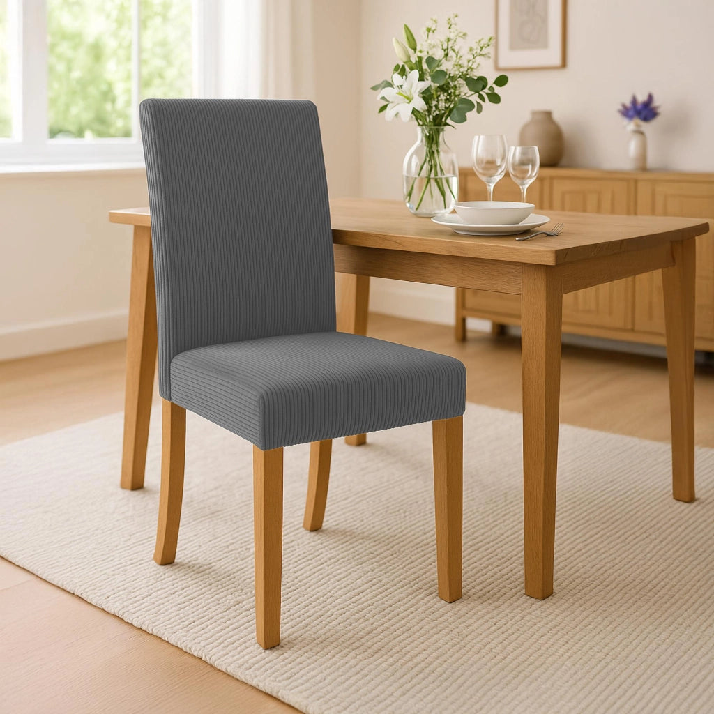 Set di 2 sedie per sala da pranzo Ina Cord anticate chiare 4