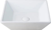 Wastafello in Ceramica Quadrata 15,75" Bianco per Bagno