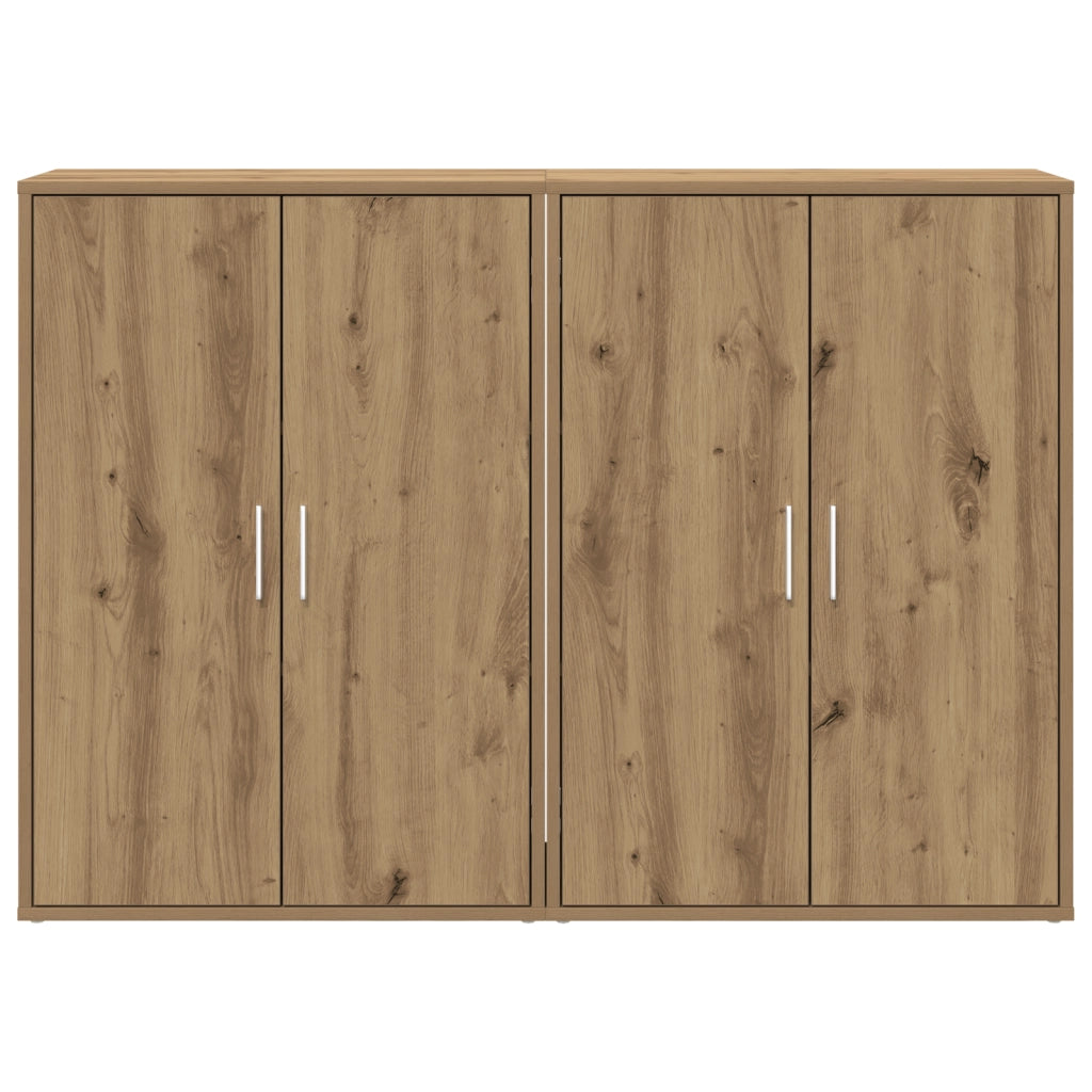 Sideboards 2 pcs Rovere artigianale 60x31x84 cm Legno ingegnerizzato