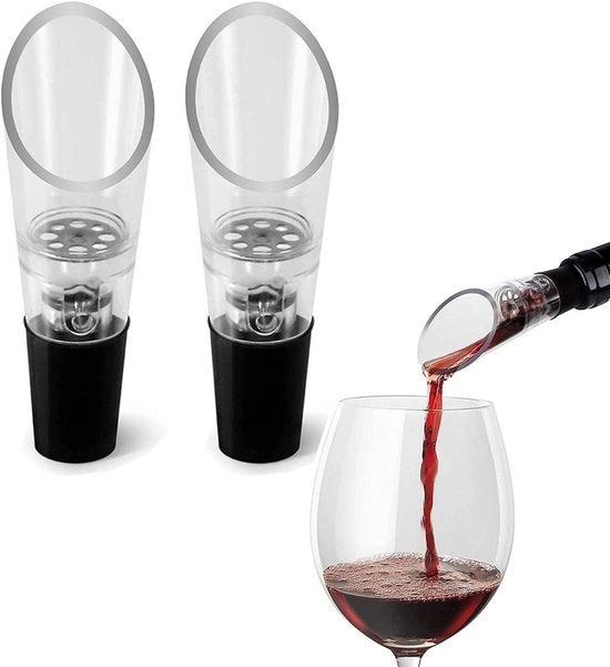 Decantatori per vini - Scolmatore di vino senza gocce - Set da 2 - Translucido - Accessorio per caraffa