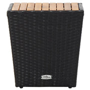 Tavolino Nero 41,5x41,5x43 cm in Polyrattan e Legno di Acacia 46197