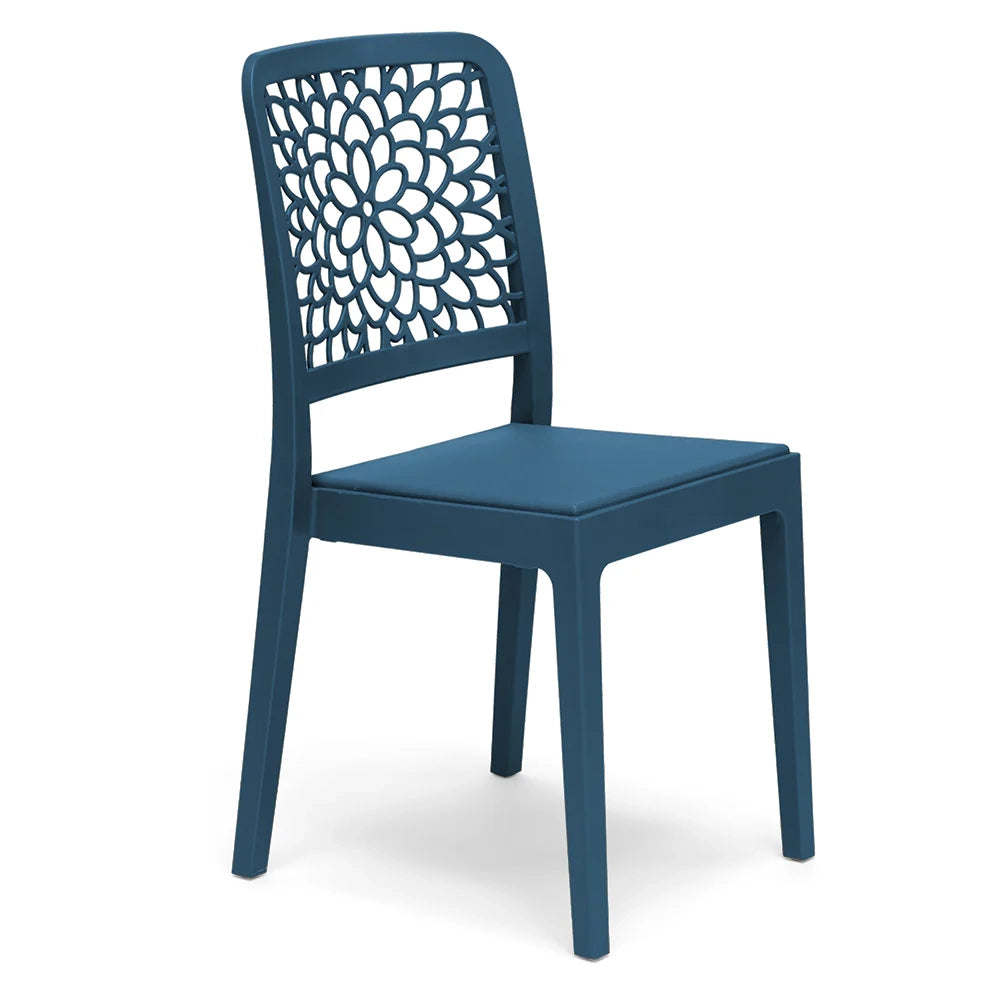 Sedia in polipropilene TICHE, impilabile, resistente ai raggi UV, design moderno, ideale per sala da pranzo, cucina, sala d’attesa, bar, ristoranti o giardino, colore Petrolio