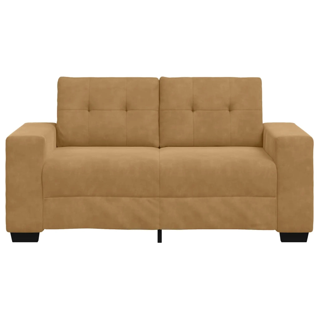 Divano a due posti con cuscino-Sofa 2 Posti Marrone Velluto