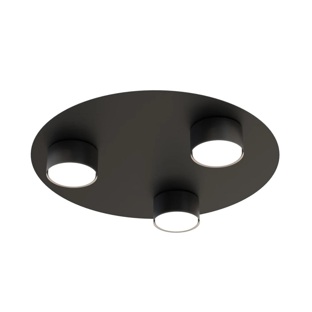 Plafoniera Moderna Dioniso Acciaio Nero 3 Luci Gx53 Ip20