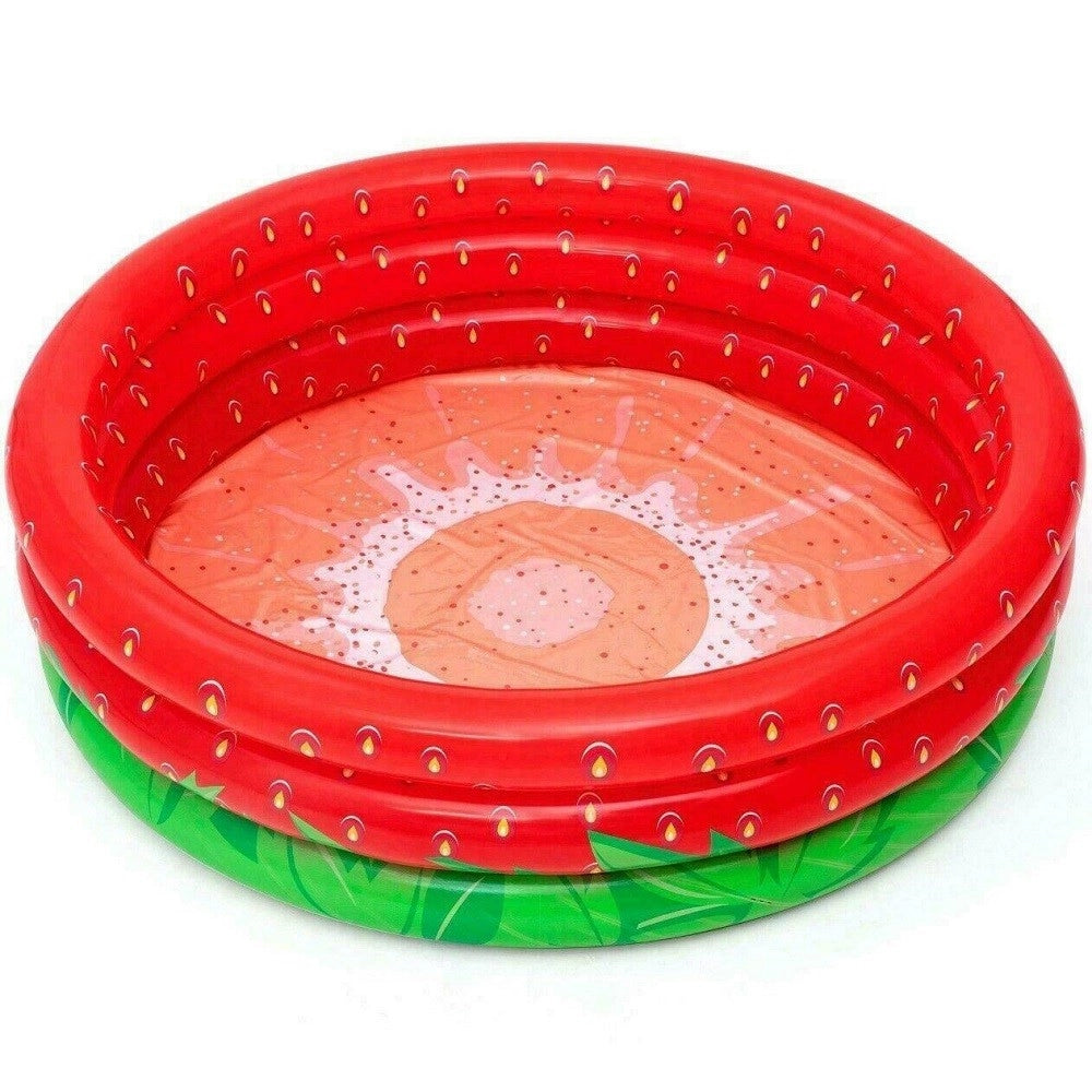 Piscina Gonfiabile Fragola Rotonda Bambini Giardino A 3 Anelli 168 X 38 Cm 51145         