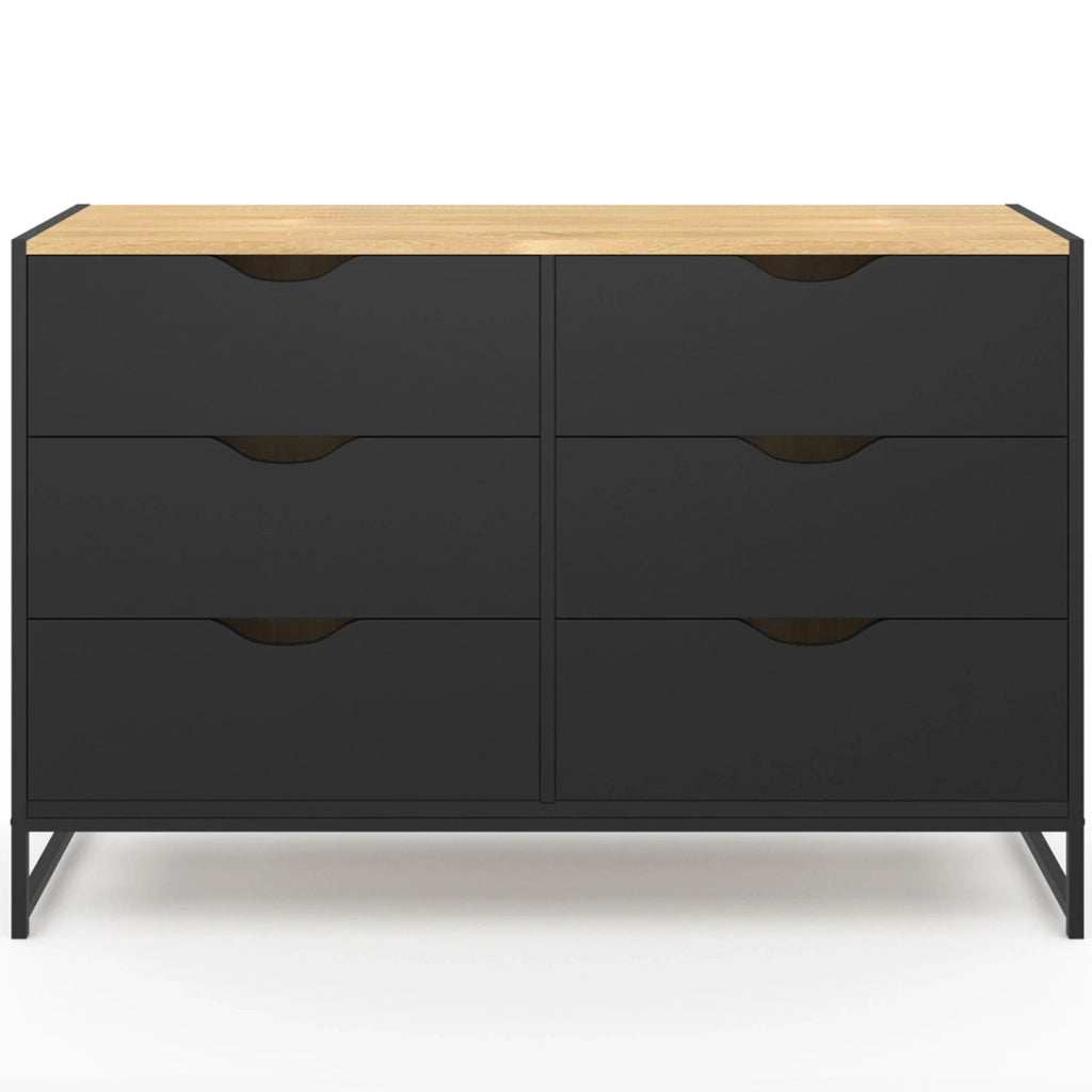 IDMarket - BOSTON Arcón de 6 cajones 115 cm diseño industrial