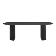 Tavolo da pranzo ovale VAGOS effetto legno marrone scuro lunghezza 220cm, ideale per una sala da pranzo accogliente