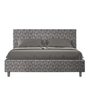 Letto imbottito Matrimoniale 160x210 cm tessuto Era Adele - Con rete,Blu