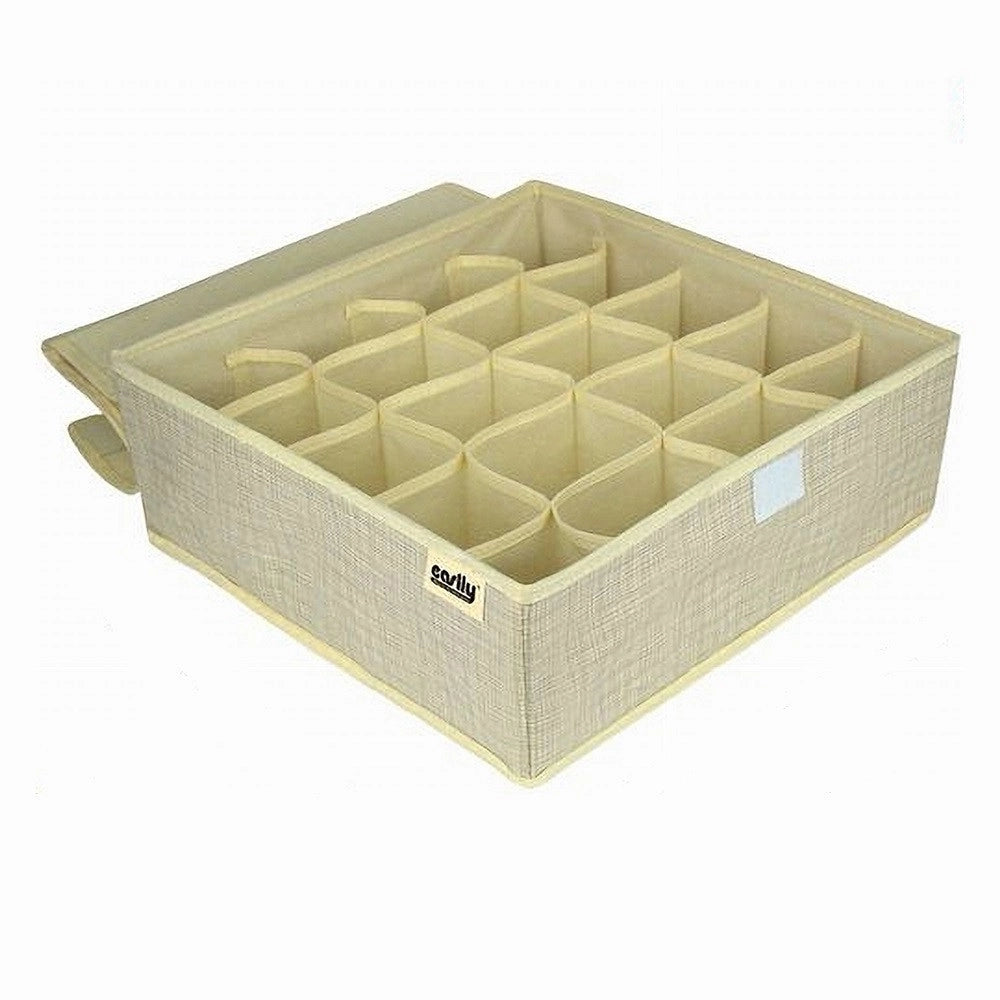 Trade Shop - Portaoggetti Tessuto Organizer Contenitore Biancheria 20 Posti 32x32x12 Cm 69720 -
